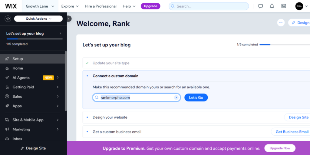 Wix drag and drop website builder for blogging